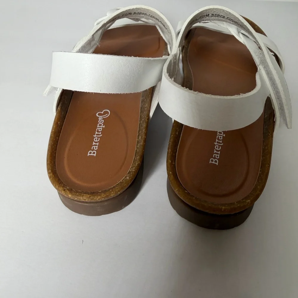 Baretraps Woven Strappy Ankle Strap Comfort Sandals Shoes Beach White Size 6.5M